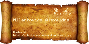 Milankovics Alexandra névjegykártya